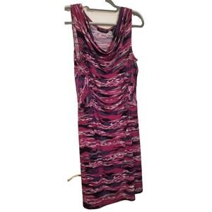 Axcess - Career Casual Women's Purple Cowl Neck Sleeveless Bodycon Dress Size M